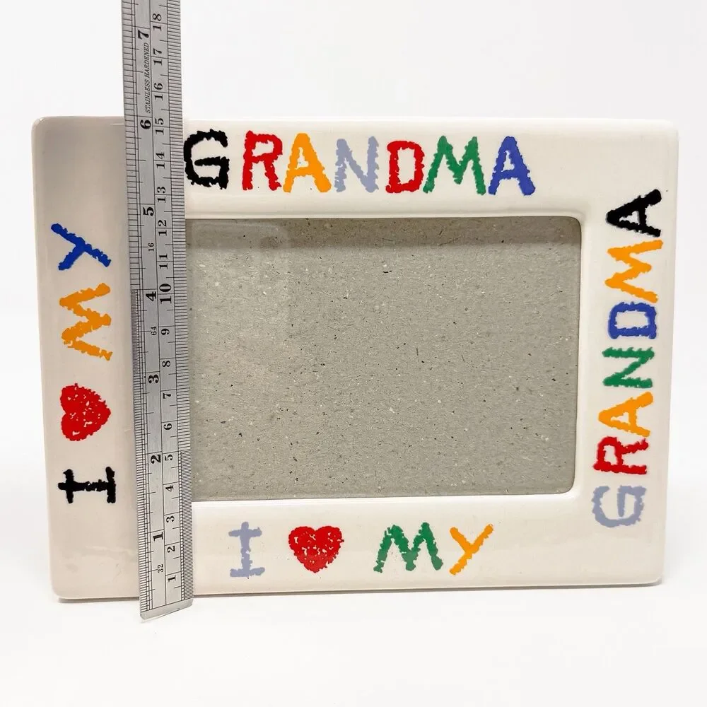 Vintage I Love My Grandma Ceramic Picture Frame 4x6” Photo Child Gift Memories